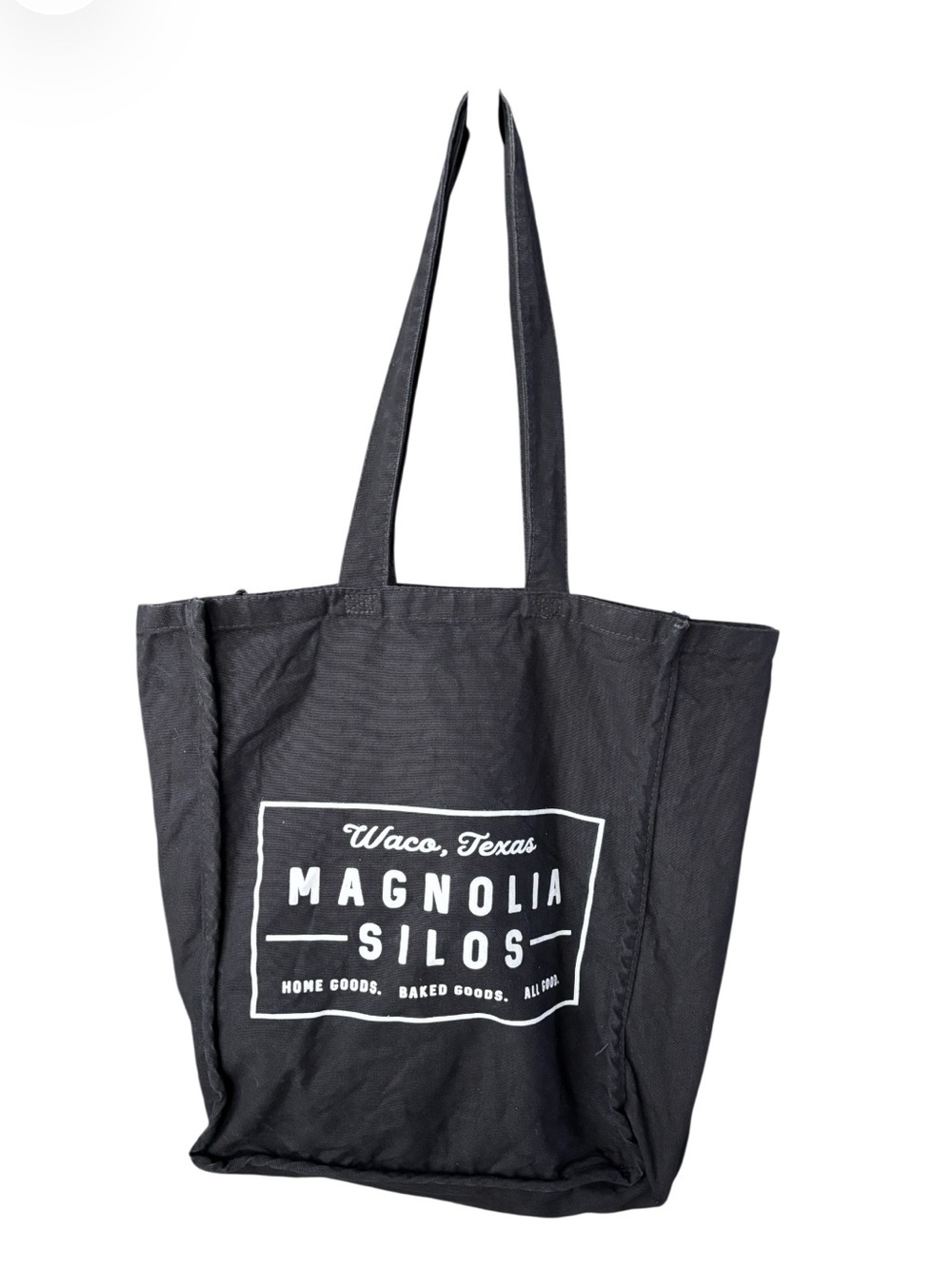 Magnolia Silos | Black Reusable Tote Bag | Waco Texas Market Shopper Travel Bag - Picture 4 of 6